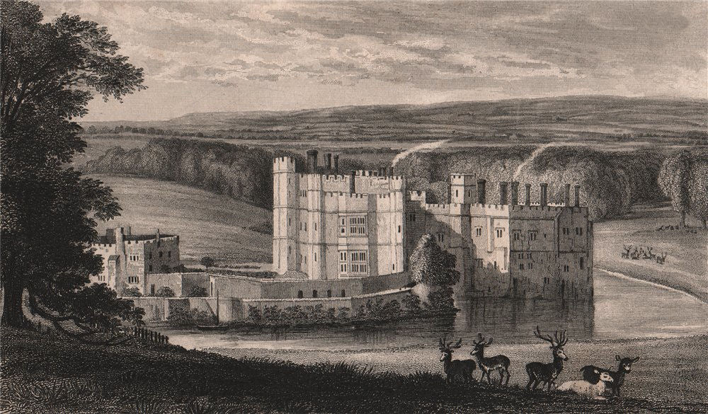 Leeds Castle. Kent. The seat of Martin. Esqr. SHEPHERD 1829 old antique print